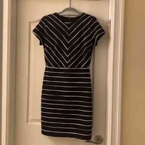 Black and white striped dress from Banana Republic